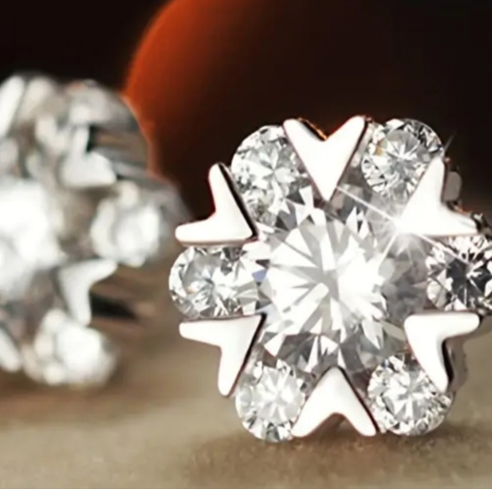 Beautiful 925 Sterling Silver Sparkling Stud Earrings NWT. Fast Ship.